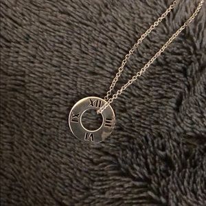 Tiffany & Co silver atlas necklace pierced pendant